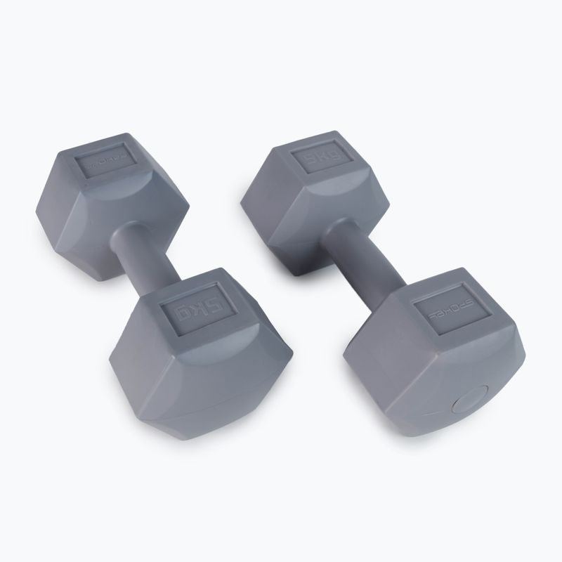Spokey Monster II 2x5 kg grey dumbbells 920900 2