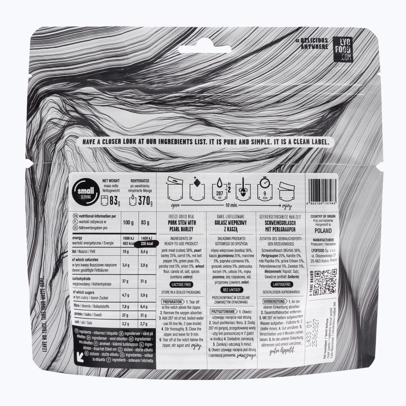 Freeze-dried food LYOFOOD Pork stew with grits LF-7463 2