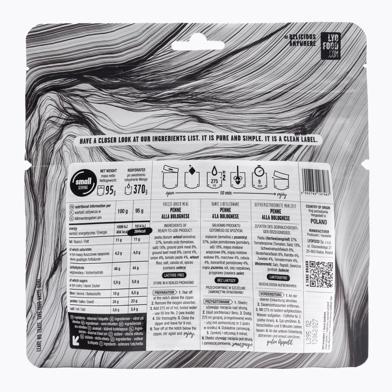 Freeze-dried food LYOFOOD Penne alla bolognese LF-7487 2