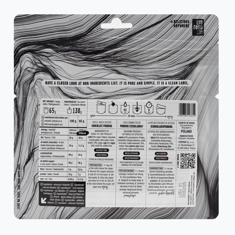 Freeze-dried food LYOFOOD Chocolate pudding LF-7814 2