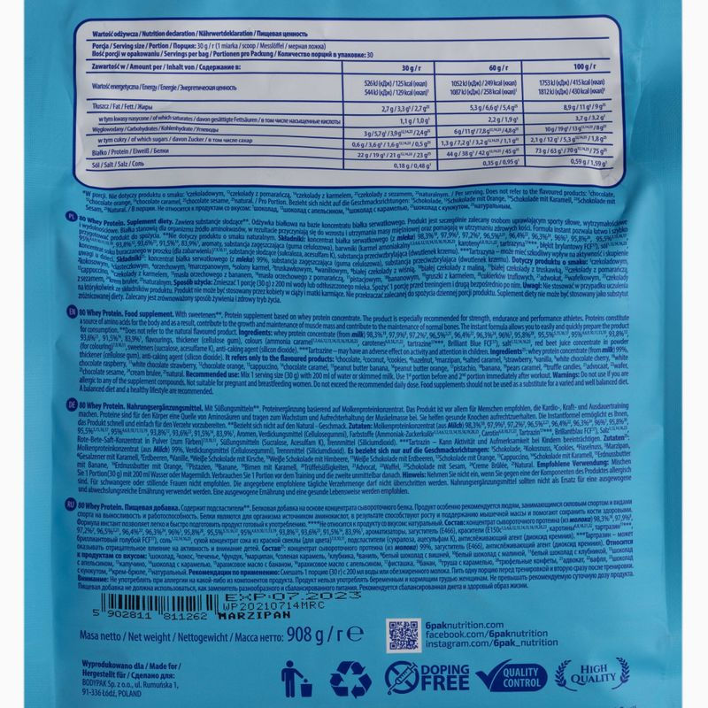 Whey 6PAK 80 Protein 908g marzipan PAK/162#MARCE 2