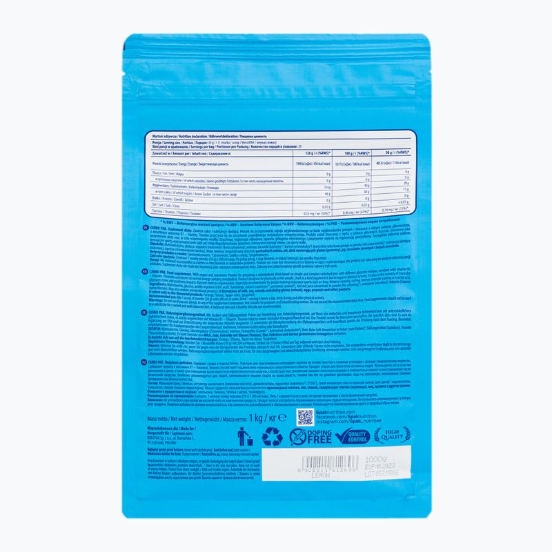 Carbo Pak 6PAK carbohydrates 1kg lemon PAK/212#CYTRY 2