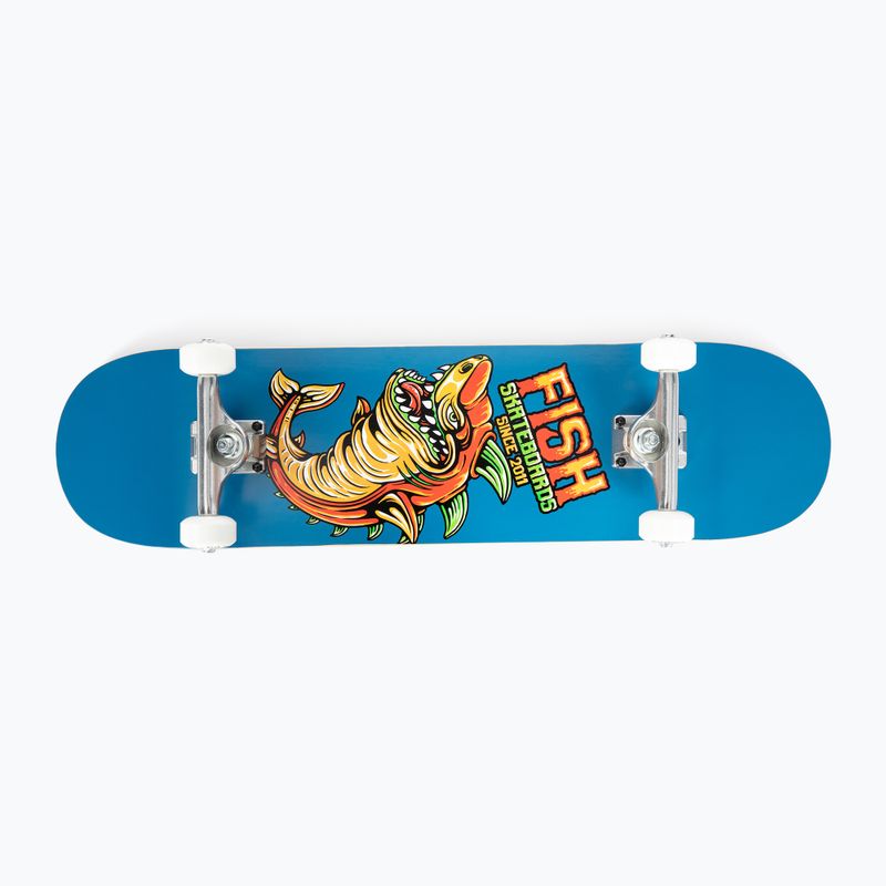 Fish Skateboards Zack Beginner classic skateboard 8.0' blue SKATE-ZAC-SIL-WHI 4