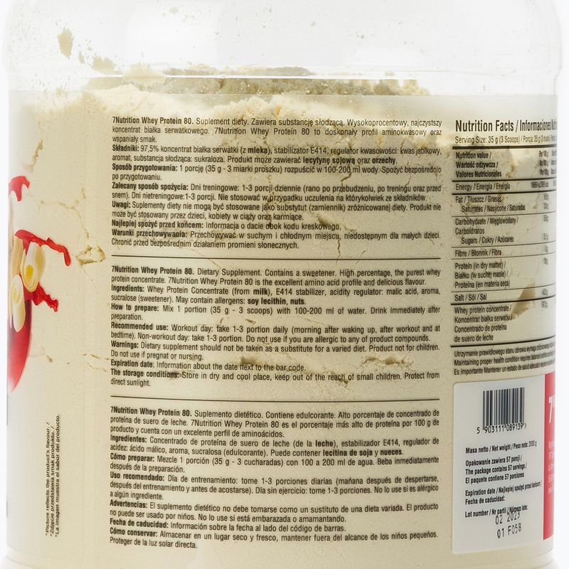 Whey 7Nutrition Protein 80 2kg white chocolate-strawberry 7Nu000315 2