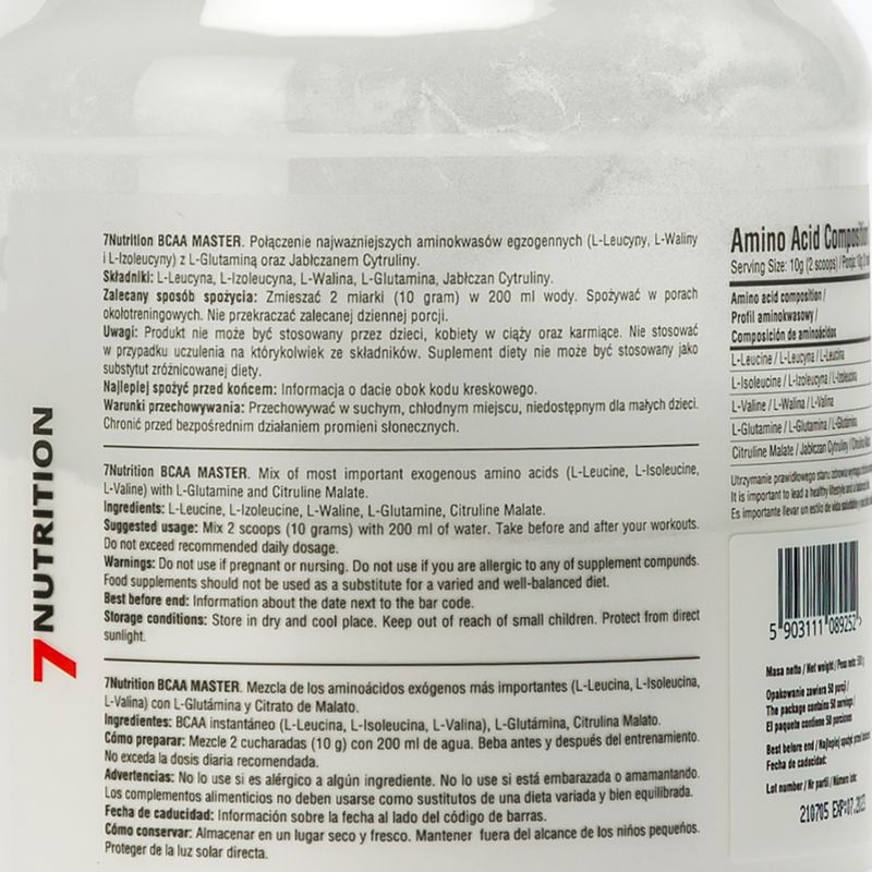 BCAA Master 7Nutrition amino acids 500g 7Nu000333-pure 2