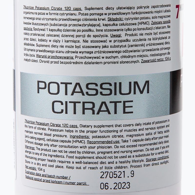 Potassium 7Nutrition potassium 120 capsules 7Nu000425 2
