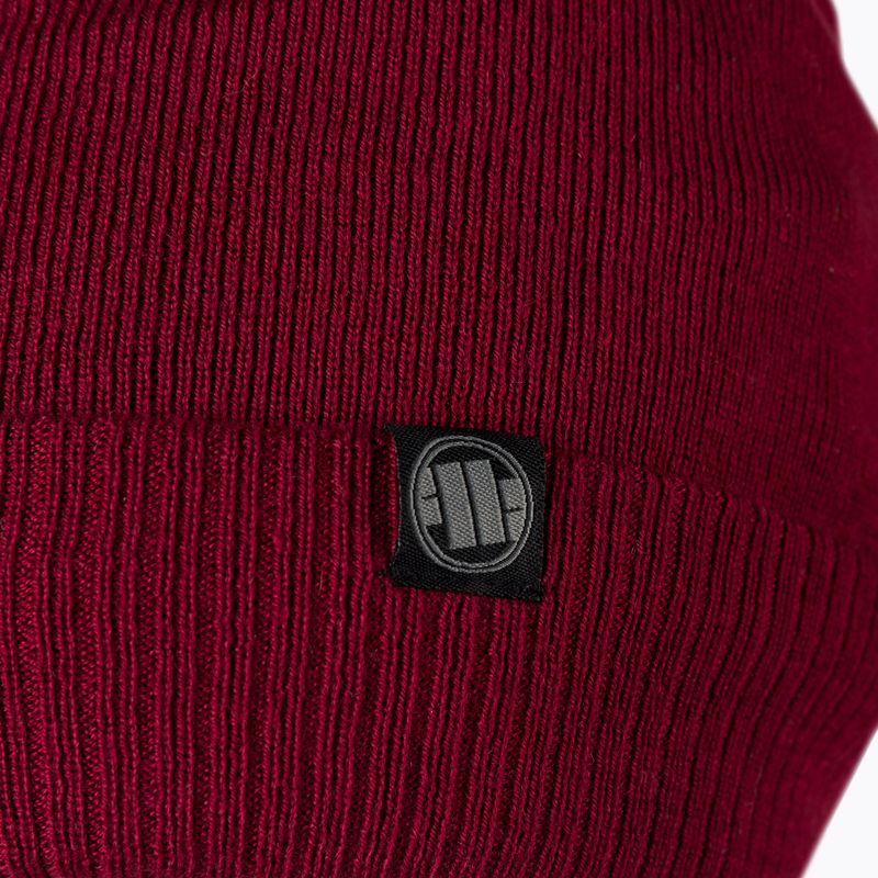 Men's winter beanie Pitbull West Coast Beanie Small Logo burgundy 3