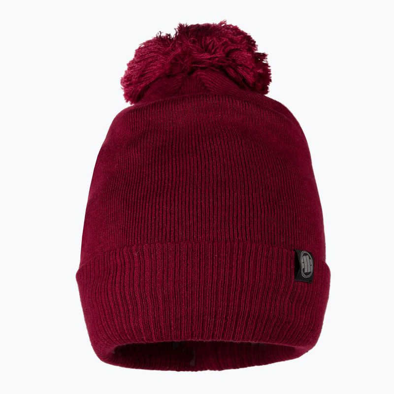 Men's winter beanie Pitbull West Coast Beanie Bubble Small Logo burgundy 2