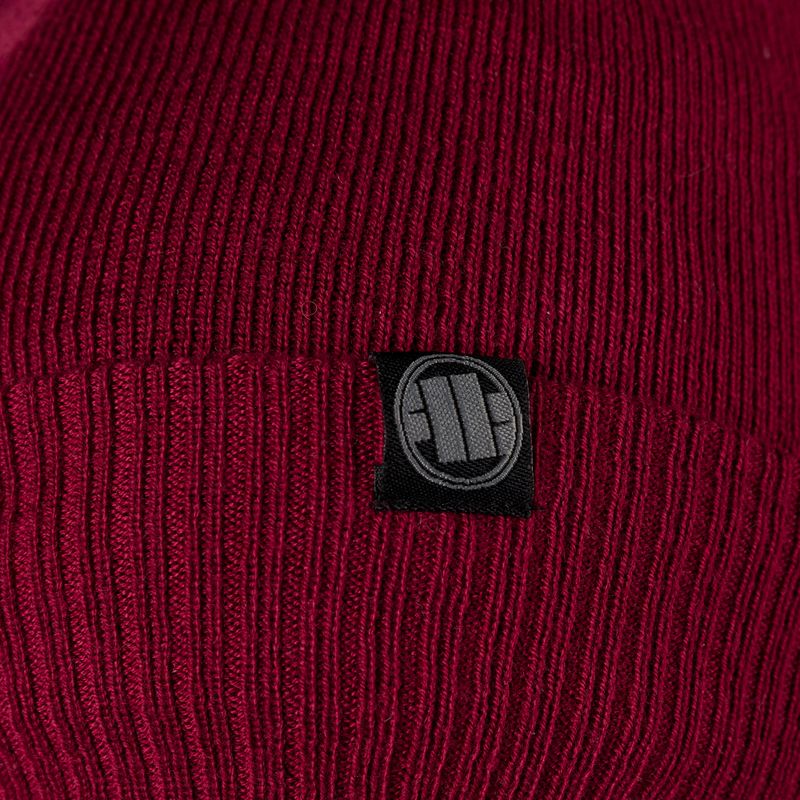 Men's winter beanie Pitbull West Coast Beanie Bubble Small Logo burgundy 3