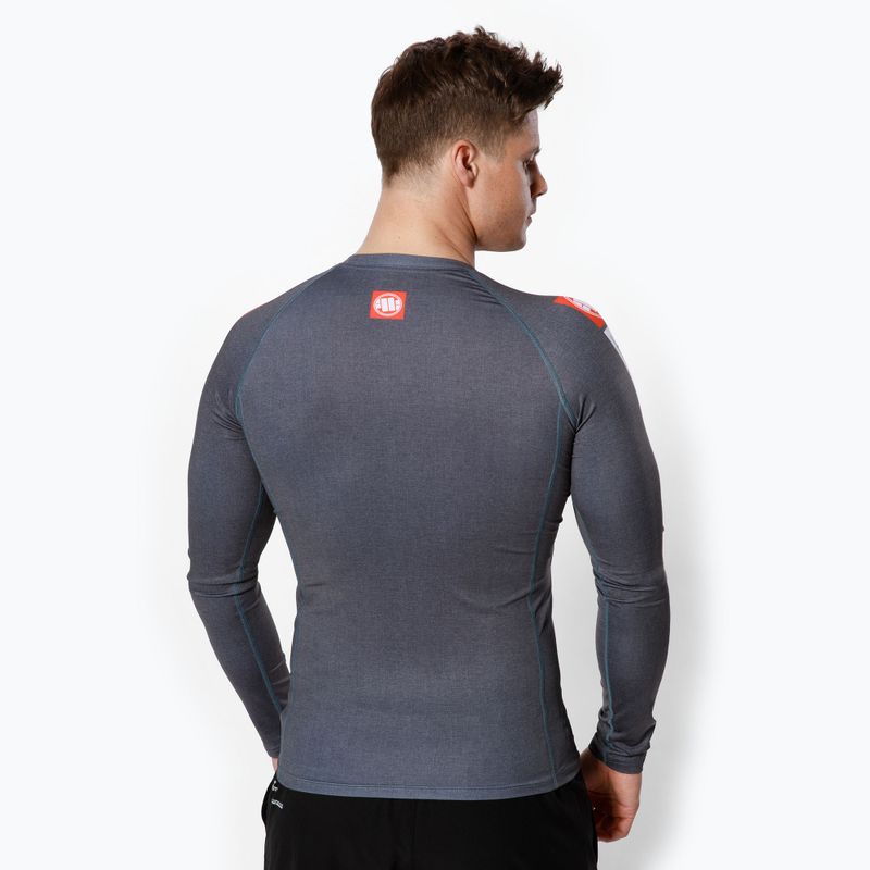Men's Rashguard longsleeve Pitbull West Coast Rash L-S Hilltop grey/melange 3