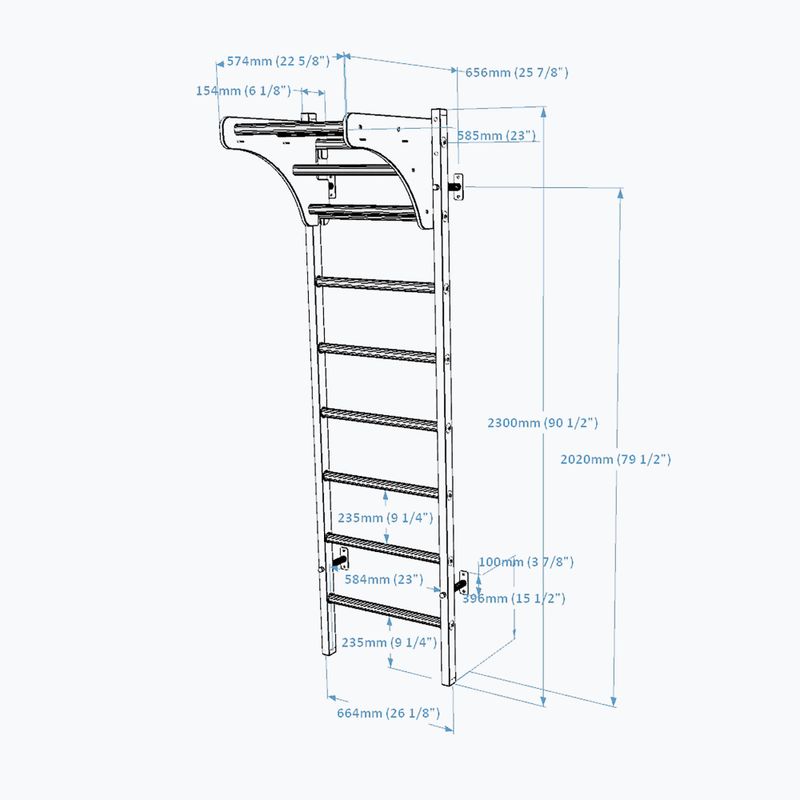 BenchK gymnastics ladder black BK-211B 3