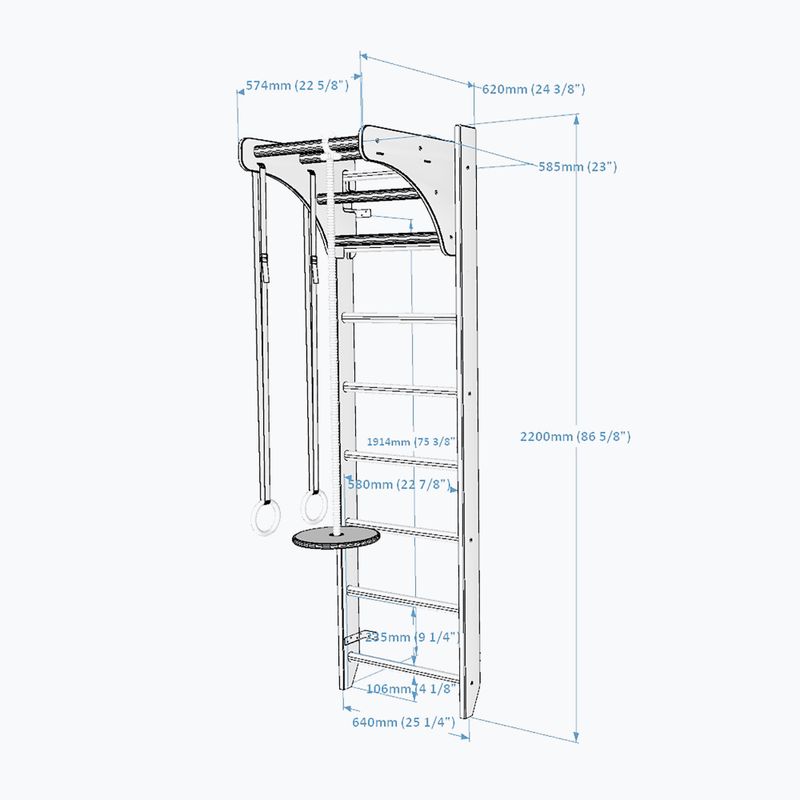 BenchK gymnastic ladder brown BK-111+A204 3