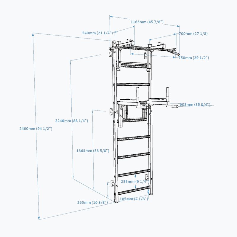 BenchK gymnastics ladder black BK-732B 2