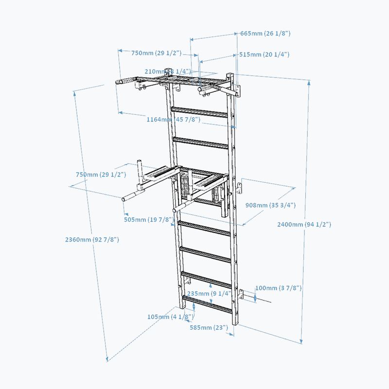 BenchK gymnastics ladder black BK-722B 3
