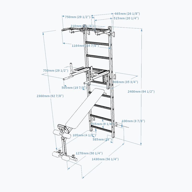 BenchK gymnastics ladder black BK-723B 15