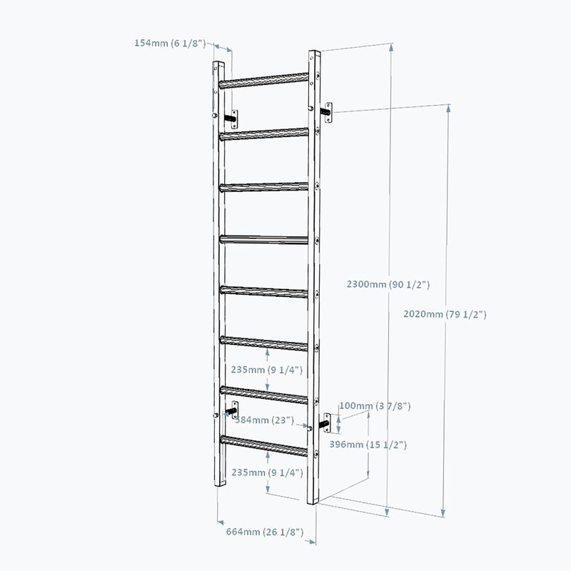 BenchK gymnastics ladder white BK-200W 4