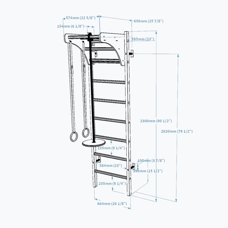 BenchK gymnastics ladder white BK-211W+A204 3