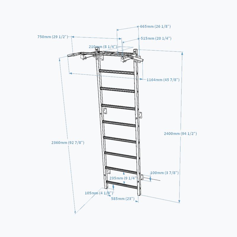 BenchK gymnastics ladder white BK-721W 2