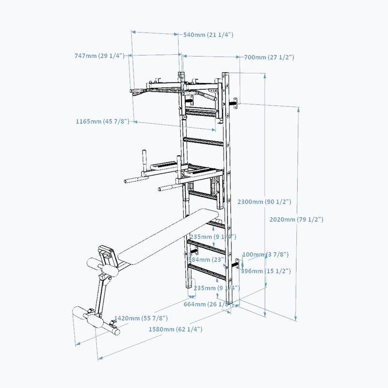 BenchK gymnastics ladder white BK-233W 4