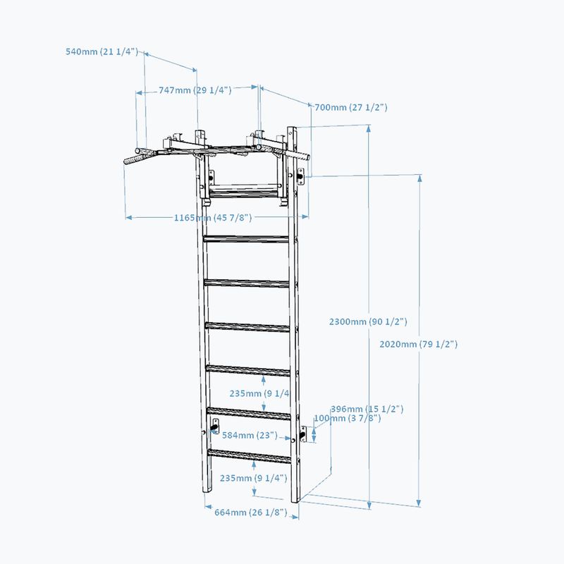 BenchK gymnastics ladder white BK-231W 2