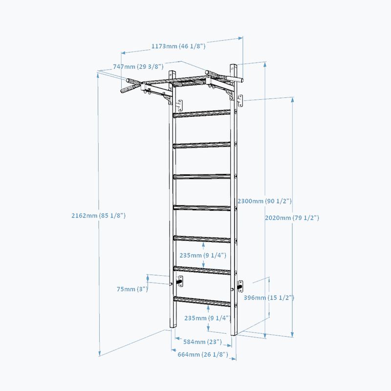 BenchK gymnastics ladder white BK-221W 3