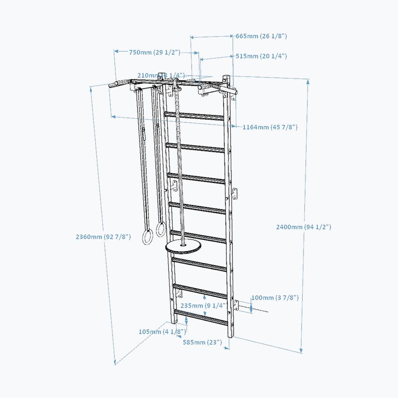 BenchK gymnastics ladder white BK-721W+A204 2