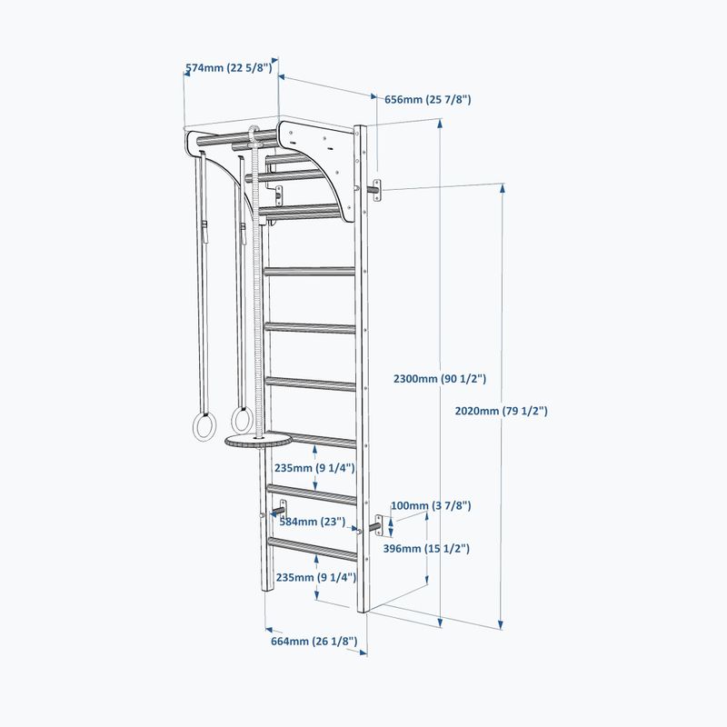 BenchK gymnastics ladder black BK-212B+A076 15