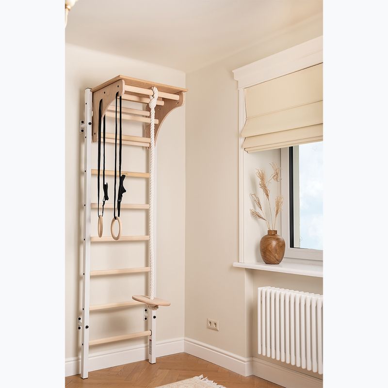 BenchK 212W+A204 white matte/oak gymnastics ladder 9