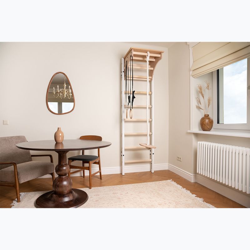 BenchK 212W+A204 white matte/oak gymnastics ladder 11