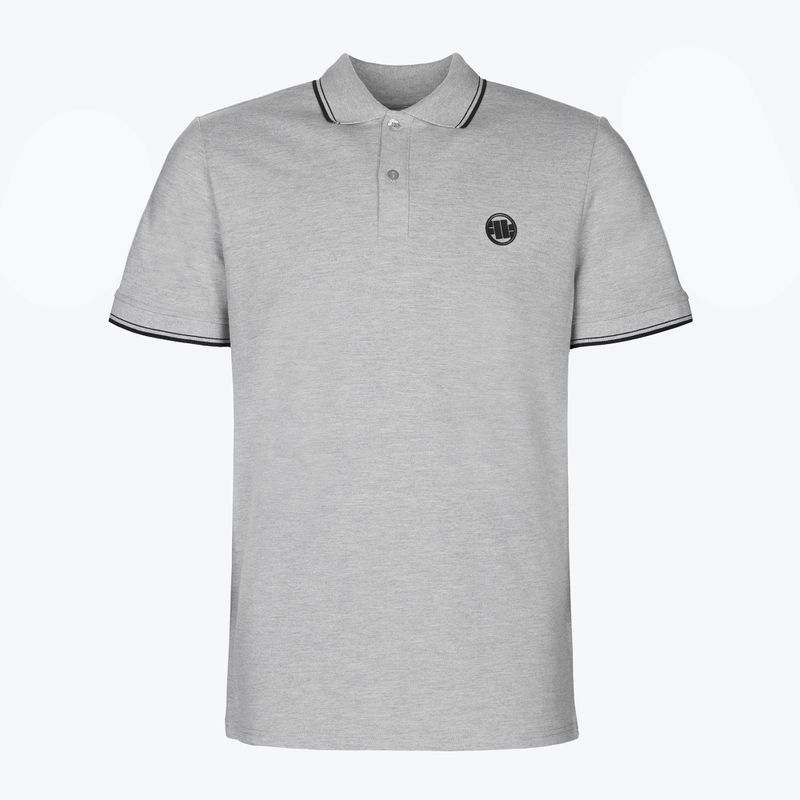 Men's polo shirt Pitbull West Coast Polo Slim Stripes grey/melange