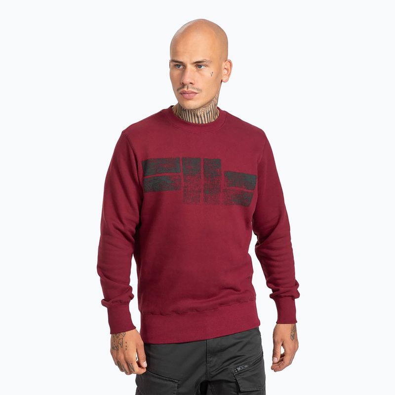 Men's sweatshirt Pitbull West Coast Crewneck Classic Logo burgundy