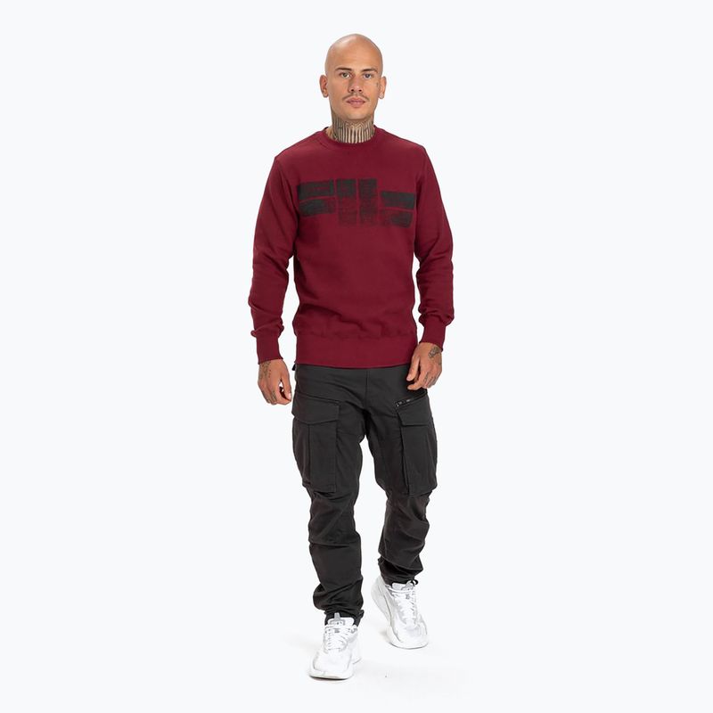 Men's sweatshirt Pitbull West Coast Crewneck Classic Logo burgundy 2
