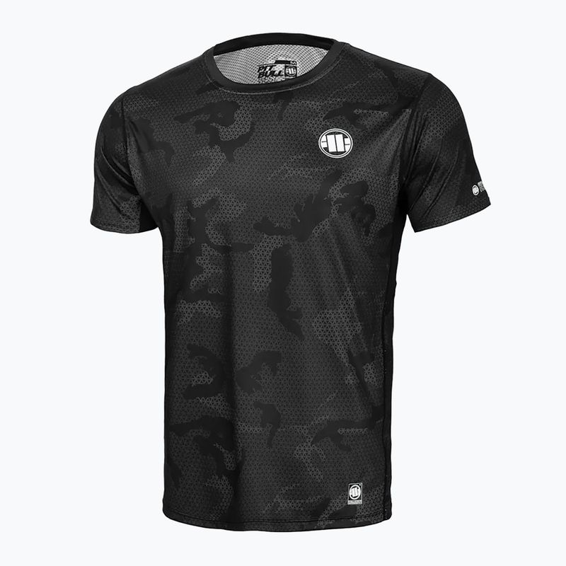Men's T-shirt Pitbull West Coast Performance Mesh Net Camo All Black Camo black camo