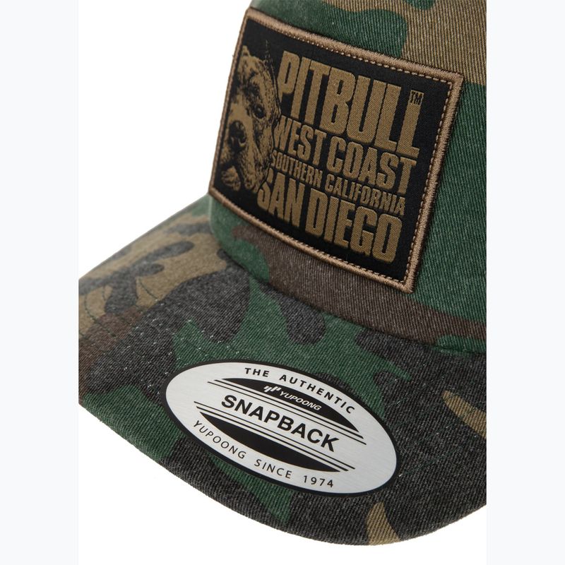 Men's Pitbull West Coast Mesh Snapback cap ,,Blood Dog" Camo Trucker wood/black 3