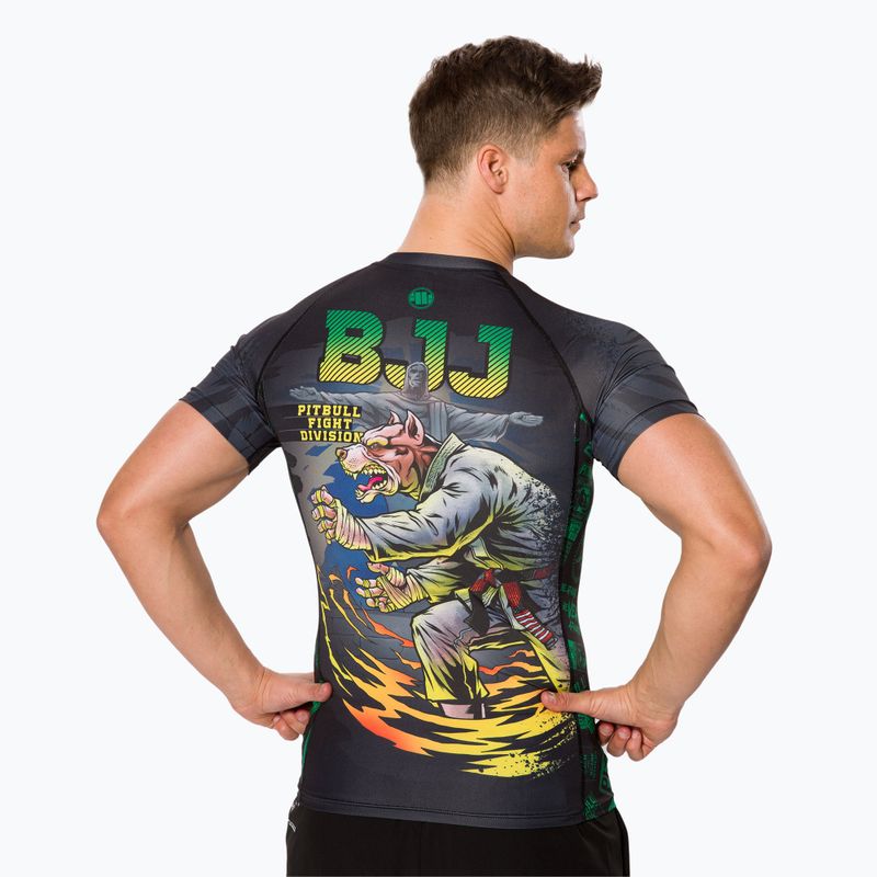 Men's Rashguard Pitbull West Coast Rash T-S Masters Of BJJ black 3