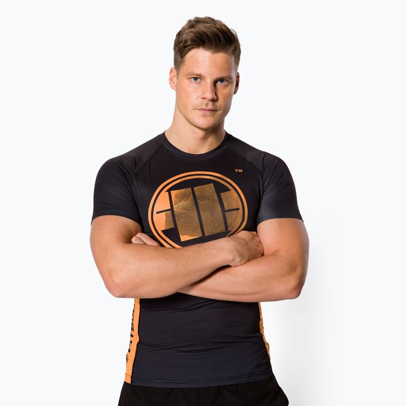 Men's Rashguard Pitbull West Coast Rash T-S Orange Dog black