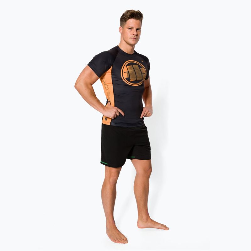 Men's Rashguard Pitbull West Coast Rash T-S Orange Dog black 2