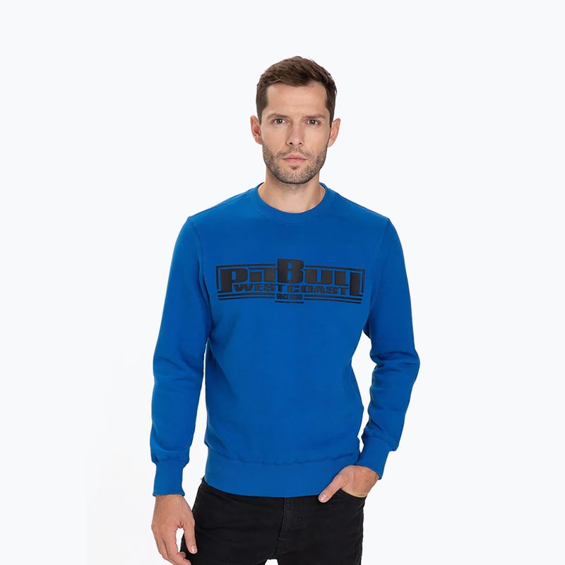 Men's sweatshirt Pitbull West Coast Crewneck Classic Boxing royal blue