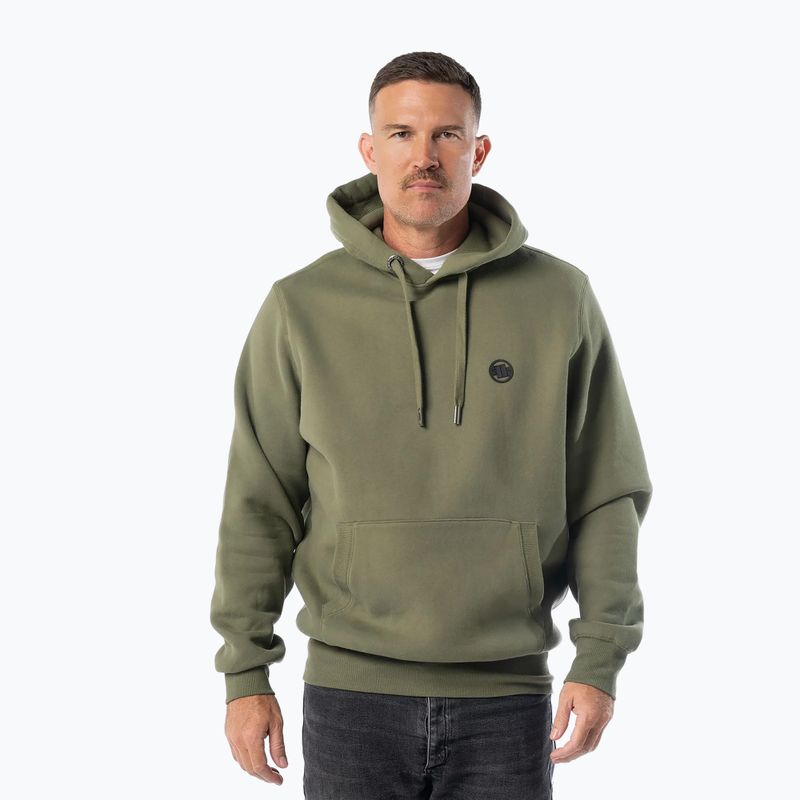 Men's sweatshirt Pitbull Small Logo Hooded olive