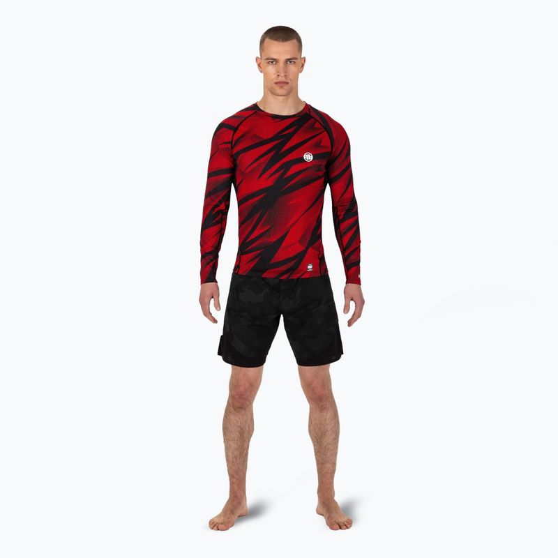 Men's Pitbull Rashguard Dot Camo II longsleeve red 2