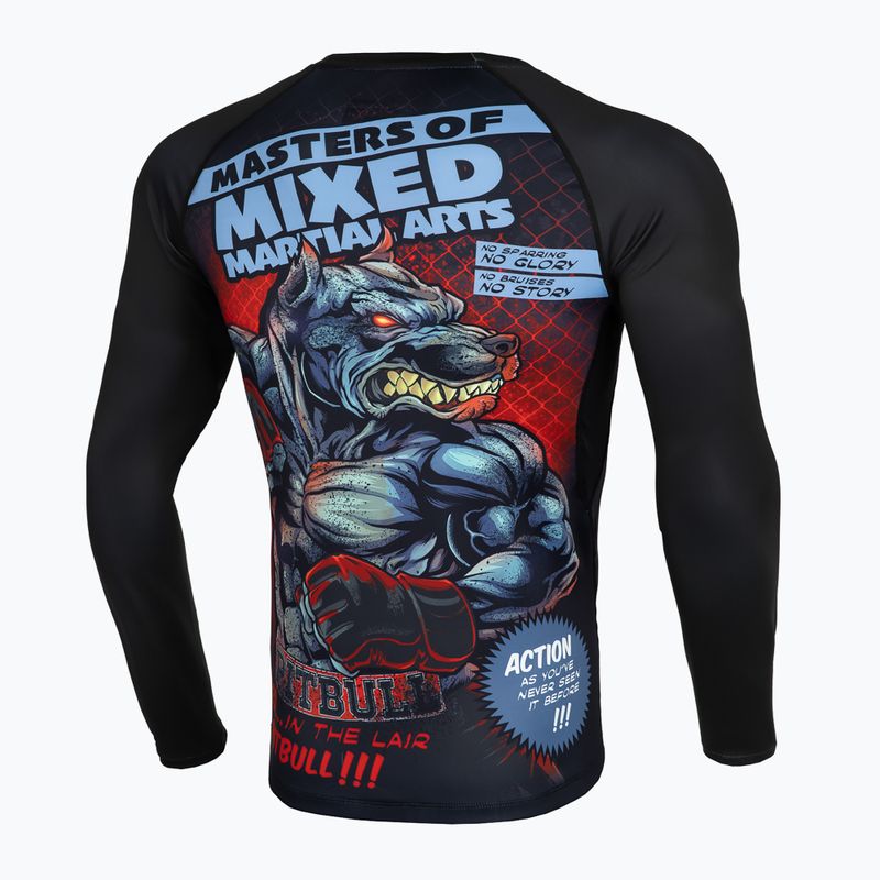 Men's Rashguard longsleeve Pitbull West Coast Masters of MMA Hilltop Rash black 2