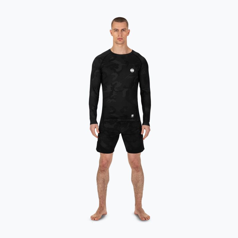 Men's Rashguard longsleeve Pitbull West Coast Net Camo 2 Rash black camo 2