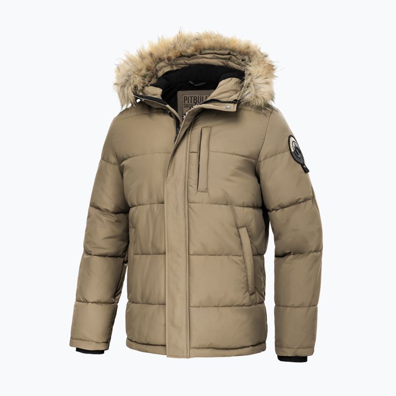 Pitbull West Coast men's winter jacket Taurus Hooded dark sand 3