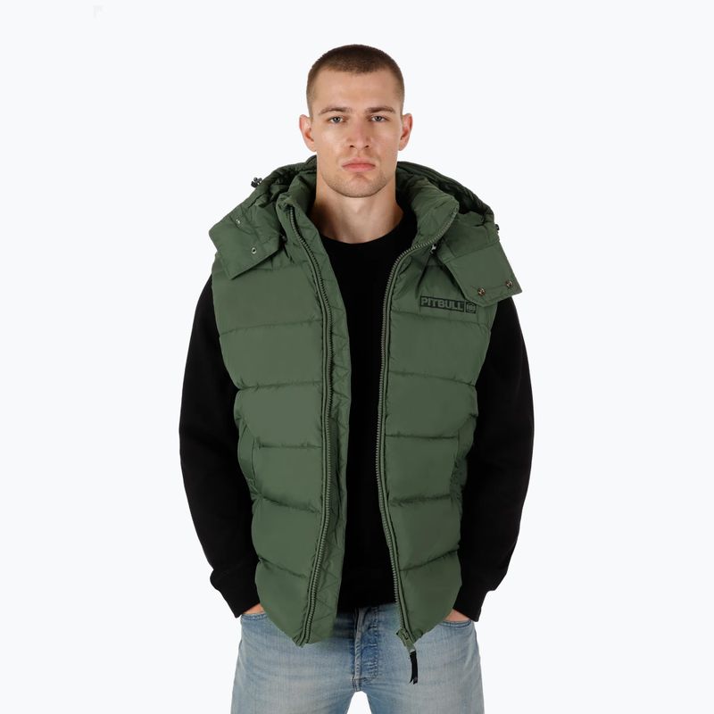 Pitbull West Coast men's winter jacket Perseus Hooded Vest olive