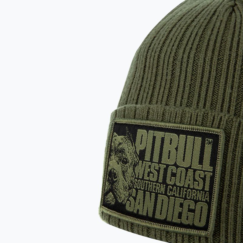 Men's Pitbull Beanie Silvas Blood Dog olive winter cap 3