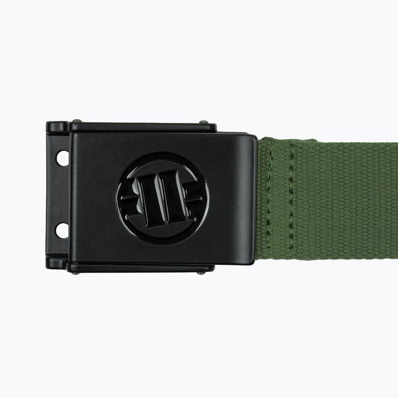 Pitbull Hilltop Embossed Webbing trouser belt olive 2