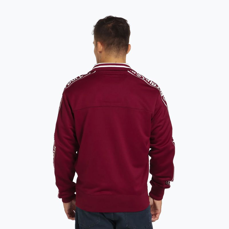Men's Pitbull West Coast Trackjacket Tape Logo Terry Group burgundy 3