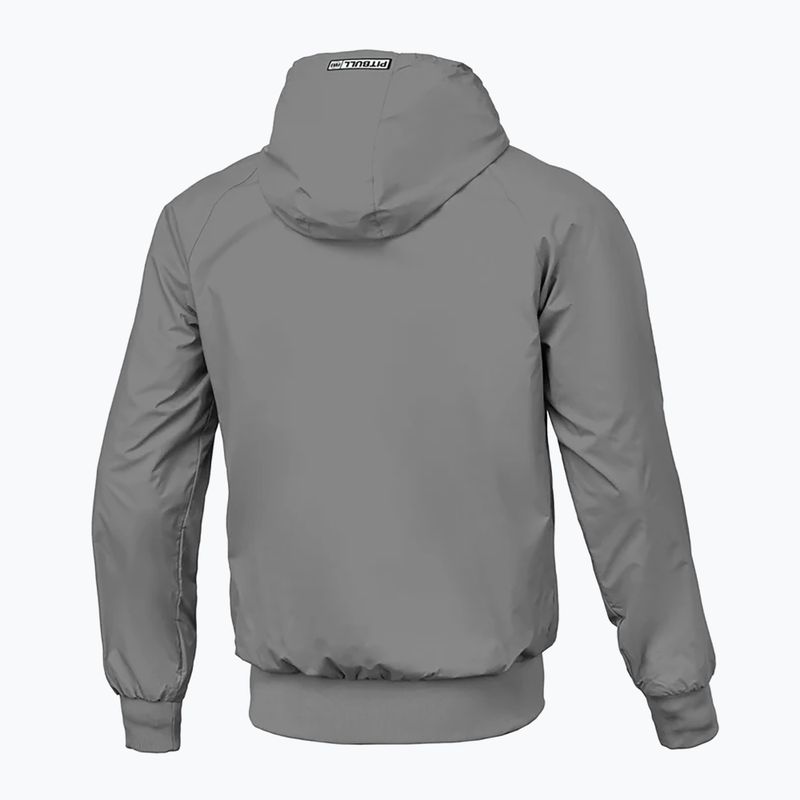 Men's Pitbull West Coast Athletic Logo Hooded Nylon jacket light grey 2