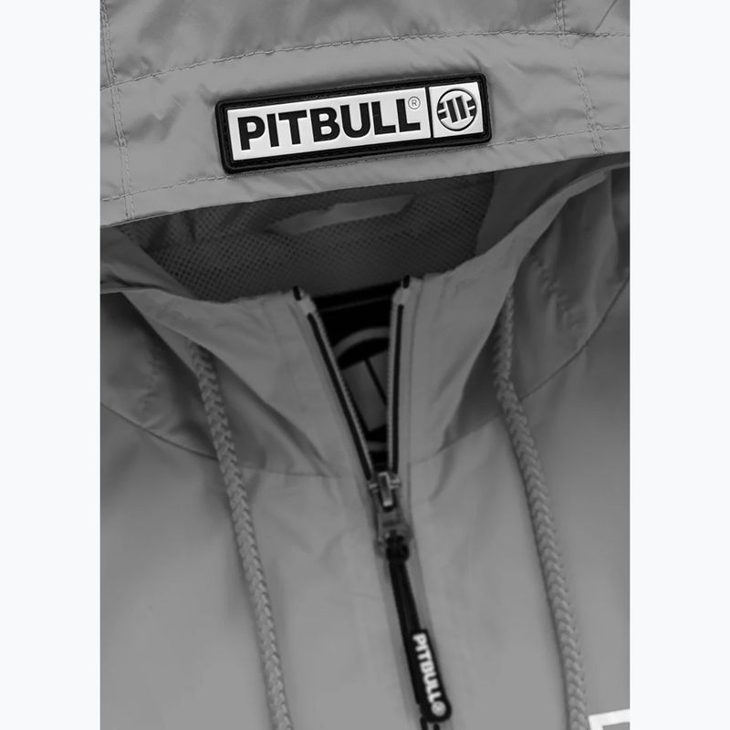 Men's Pitbull West Coast Athletic Logo Hooded Nylon jacket light grey 3