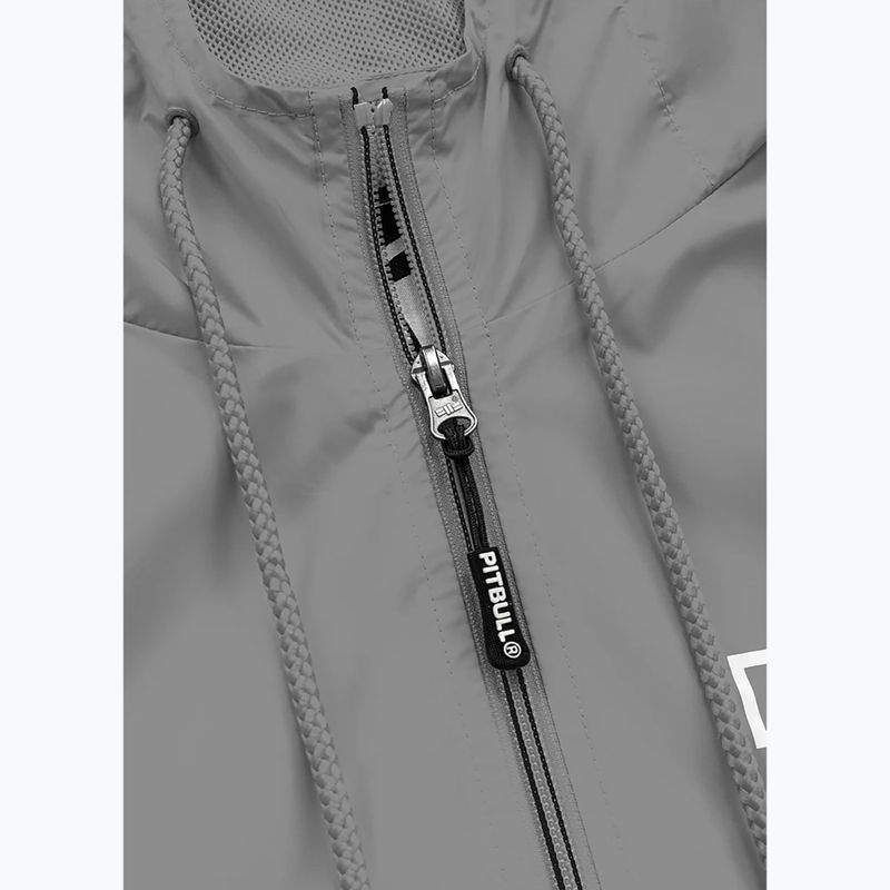 Men's Pitbull West Coast Athletic Logo Hooded Nylon jacket light grey 4